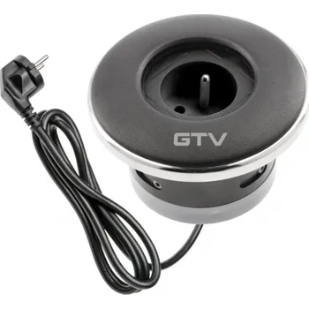 Elektrická zásuvka Zásuvka zápustná SHUTTER, 1x 250V s designovým víkem, kabel 1.5m, barva černá