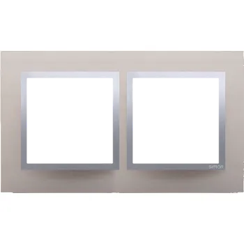 Elektrická zásuvka Rámeček 2 násobný, kovový, Simon 54 Nature, saténová / stříbrná metalizovaná