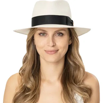 Klobouk Luxusní panamský klobouk Fedora - Mayser Nizza Extra fine - ručně pletený Velikost: 61 cm (XL)