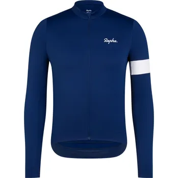 cyklistický dres Rapha Men's Core Thermal Long Sleeve Jersey - Navy/White