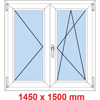 Okno Soft Dvoukřídlé plastové okno 145x150 cm, O+OS