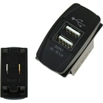 Elektrická zásuvka Zásuvka 12/24V 2×USB (3,1 A) s LED