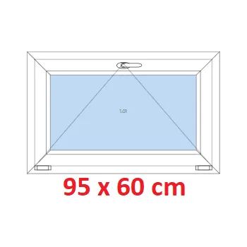 Okno Soft Plastové okno 95x60 cm, sklopné