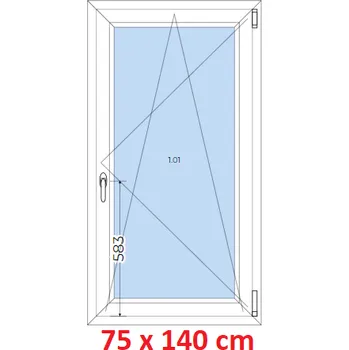 Okno Soft Plastové okno 75x140 cm, otevíravé a sklopné