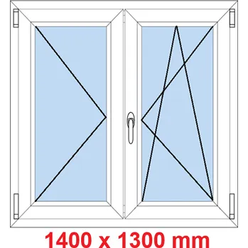 Okno Soft Dvoukřídlé plastové okno 140x130 cm, O+OS