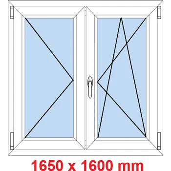 Okno Soft Dvoukřídlé plastové okno 165x160 cm, O+OS