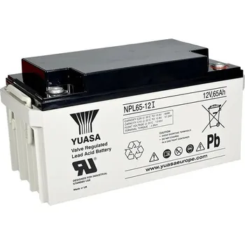Záložní baterie YUASA NPL 65-12 I Bezúdržbový VRLA akumulátor 12V, kapacita 65Ah životnost 10 let