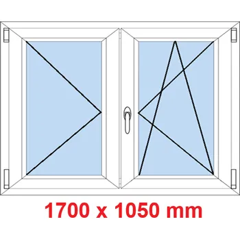 Okno Soft Dvoukřídlé plastové okno 170x105 cm, O+OS