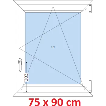 Okno Soft Plastové okno 75x90 cm, otevíravé a sklopné