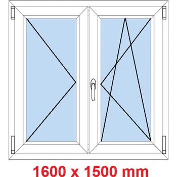 Okno Soft Dvoukřídlé plastové okno 160x150 cm, O+OS