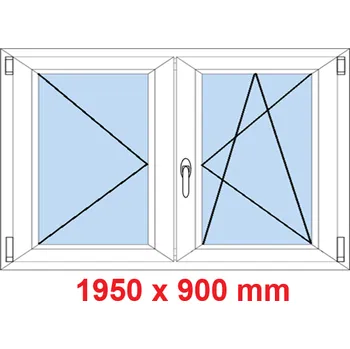 Okno Soft Dvoukřídlé plastové okno 195x90 cm, O+OS