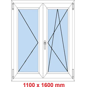 Okno Soft Dvoukřídlé plastové okno 110x160 cm, O+OS