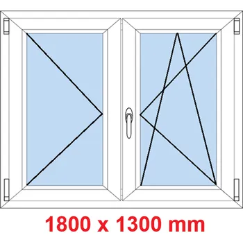 Okno Soft Dvoukřídlé plastové okno 180x130 cm, O+OS