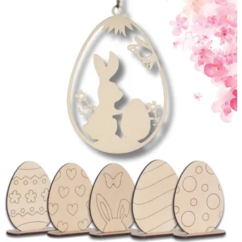 Velikonoční dekorace ZVÝHODNĚNÁ sada dřevěných velikonočních vajíček C