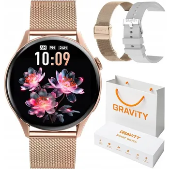 Hodinky Chytré Hodinky Gravity GT11-8 dámské hodinky se dvěma řemínky zlaté barvy