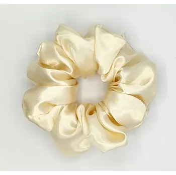 Saténová Scrunchie gumička champagne XXL