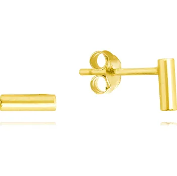 Náušnice Moonlit Pozlacené stříbrné minimalistické náušnice čárky
