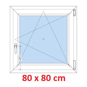 Okno Soft Plastové okno 80x80 cm, otevíravé a sklopné