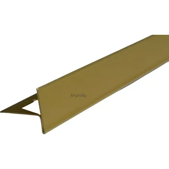 Stavební profil Spádová lišta do sprchy Havos 10mm / 1,0m Pravá komaxit zlatý (Podlahový Spádový profil Nerez pravá 10/ 1m KOMAXIT ZLATÝ)