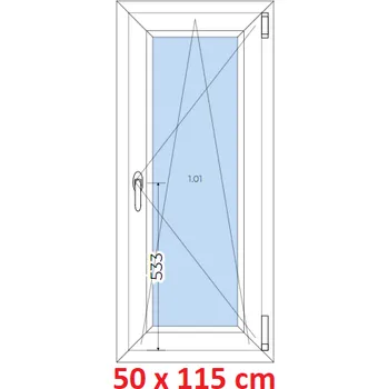 Okno Soft Plastové okno 50x115 cm, otevíravé a sklopné
