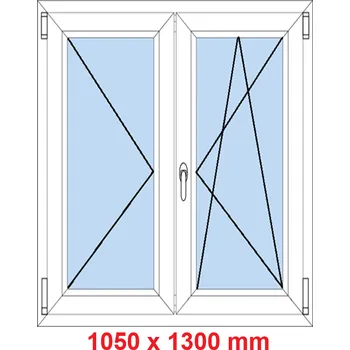 Okno Soft Dvoukřídlé plastové okno 105x130 cm, O+OS