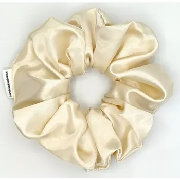 Saténová Scrunchie gumička champagne XL