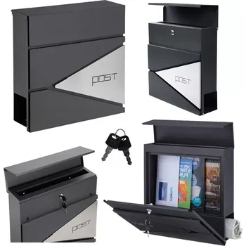 Poštovní schránka Poštovní schránka s přihrádkou na noviny Lean černá