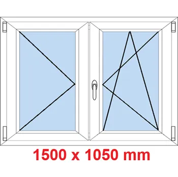 Okno Soft Dvoukřídlé plastové okno 150x105 cm, O+OS