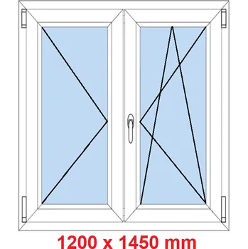 Okno Soft Dvoukřídlé plastové okno 120x145 cm, O+OS