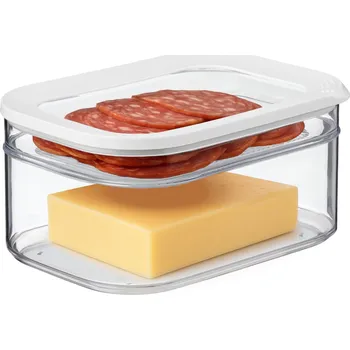 MEPAL MODULA 2 l + 550 ml - vzduchotěsná dóza na uzeniny a sýr s vložkou, bílá