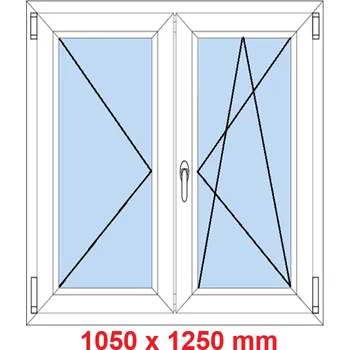 Okno Soft Dvoukřídlé plastové okno 105x125 cm, O+OS