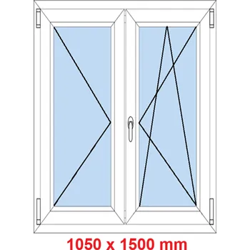 Okno Soft Dvoukřídlé plastové okno 105x150 cm, O+OS