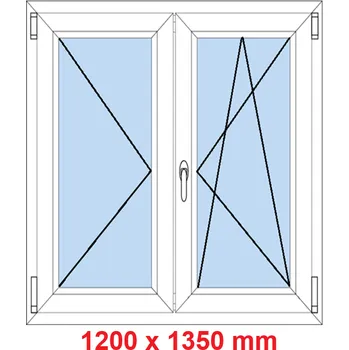 Okno Soft Dvoukřídlé plastové okno 120x135 cm, O+OS