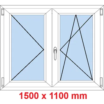 Okno Soft Dvoukřídlé plastové okno 150x110 cm, O+OS