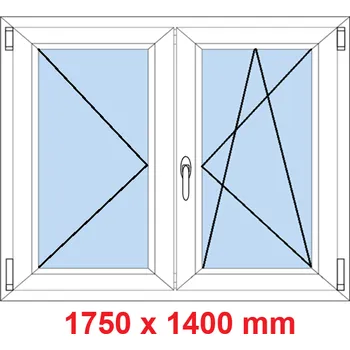 Okno Soft Dvoukřídlé plastové okno 175x140 cm, O+OS