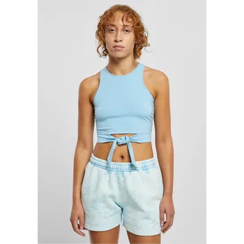 Dámské tričko Dámský top balticblue Cropped Knot Urban Classics světle modrá 2543026
