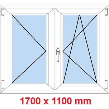 Okno Soft Dvoukřídlé plastové okno 170x110 cm, O+OS