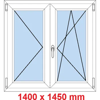 Okno Soft Dvoukřídlé plastové okno 140x145 cm, O+OS