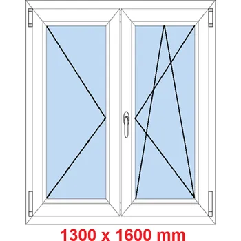 Okno Soft Dvoukřídlé plastové okno 130x160 cm, O+OS