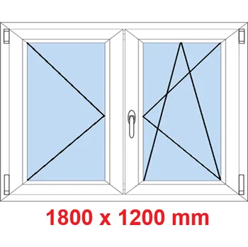 Okno Soft Dvoukřídlé plastové okno 180x120 cm, O+OS