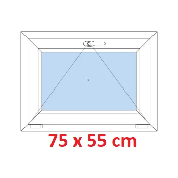 Okno Soft Plastové okno 75x55 cm, sklopné