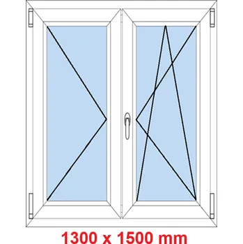 Okno Soft Dvoukřídlé plastové okno 130x150 cm, O+OS