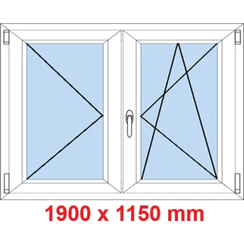 Okno Soft Dvoukřídlé plastové okno 190x115 cm, O+OS
