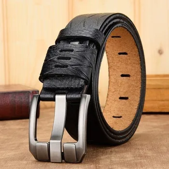 Opasek Pánský kožený pásek L283 černá 115 cm