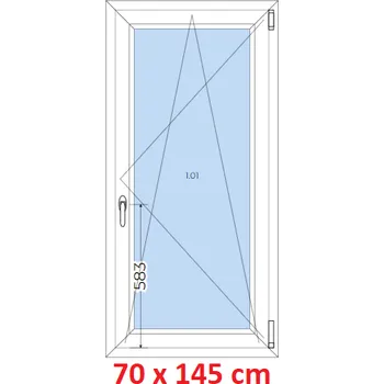 Okno Soft Plastové okno 70x145 cm, otevíravé a sklopné