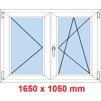 Okno Soft Dvoukřídlé plastové okno 165x105 cm, O+OS