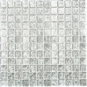 Obklad SKLENĚNÁ MOZAIKA, STŘÍBRNÁ DLAŽDIČKA 4MM