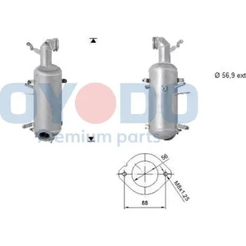 Filtr pevných částic Filtr sazových částic, výfukový systém OYODO 20N0143-OYO