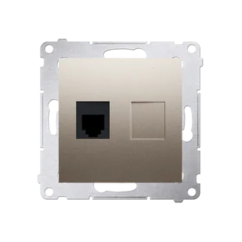 Elektrická zásuvka Zásuvka telefonní RJ12, 1 násobná (přístroj s krytem), Simon 54, barva zlatá metalizovaná