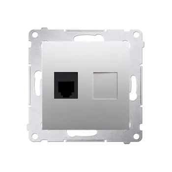 Elektrická zásuvka Zásuvka telefonní RJ12, 1 násobná (přístroj s krytem), Simon 54, barva stříbrná metalizovaná